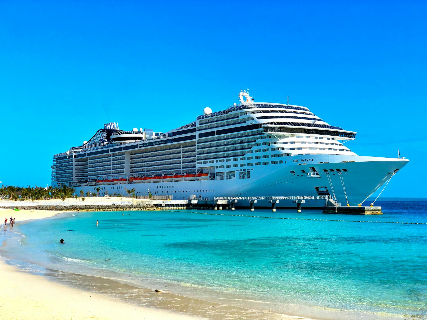 Luxury cruise ship at sea